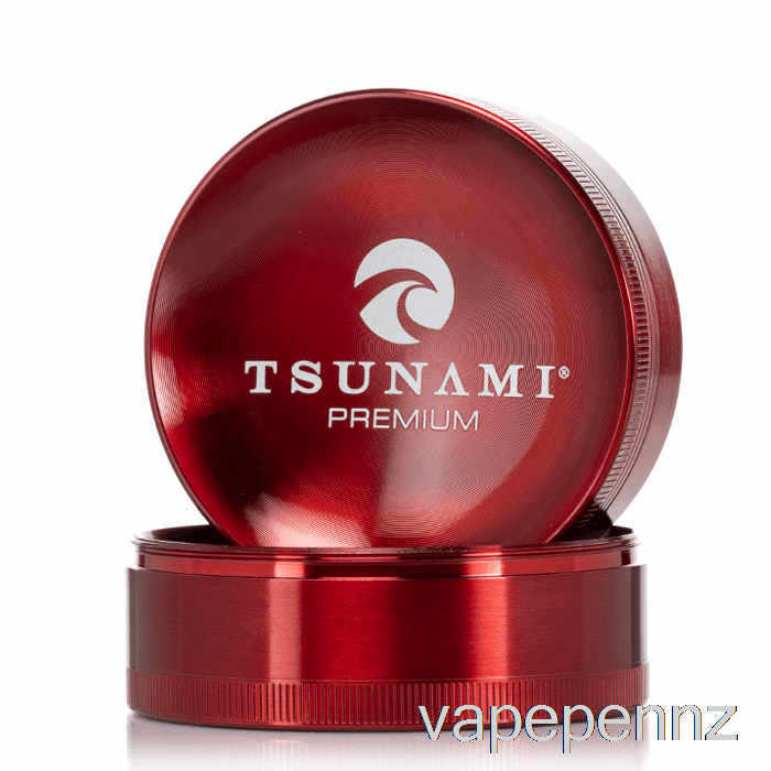 Tsunami 2.95inch 4-Piece Sunken Top Grinder Red (75mm) VAPE NZ